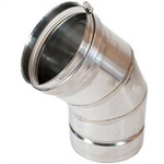4" X 45° NOVA-VENT 440 STAINLESS STEEL VENT ELBOW