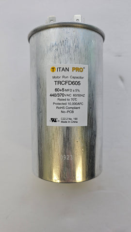 ALLTEMP RUN CAPACITOR ROUND 60+5 370/440V