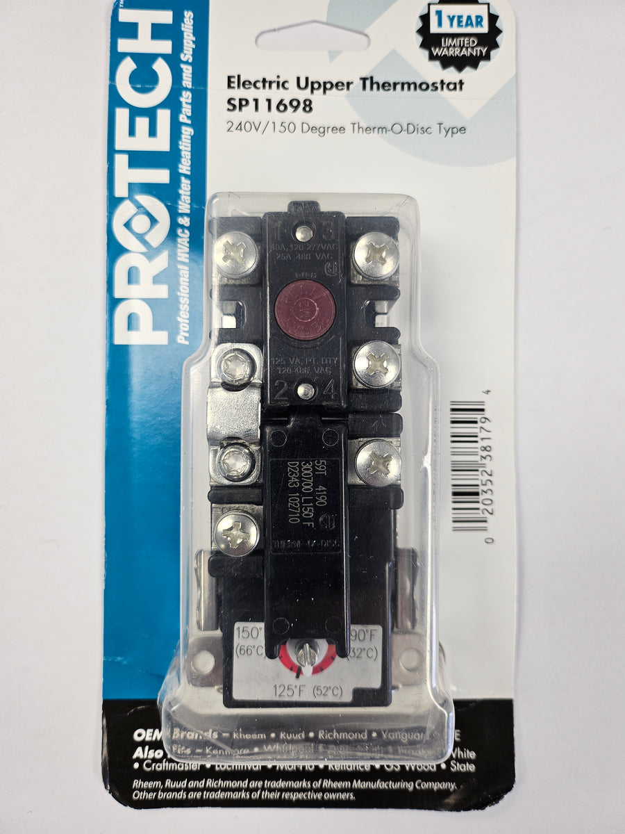 RHEEM ELECTRIC WATER HEATER UPPER THERMOSTAT 240V 150*F – Pro North ...