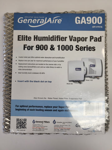 GENERAL AIRE WATER PANEL HUMIDIFIER PAD 11 1/4" H X 9 3/4" W X 1 1/2" D